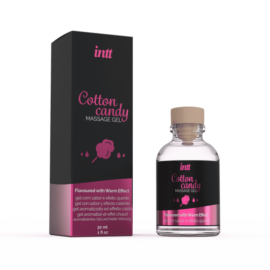 Massage gel de la marque intt au gout barbe à papa produit comestible sucré disponible chez LollyDoll