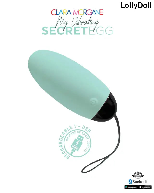 My vibrating secret egg - Bleu - Clara Morgane - Oeuf vibrant disponible chez LollyDoll, pas cher