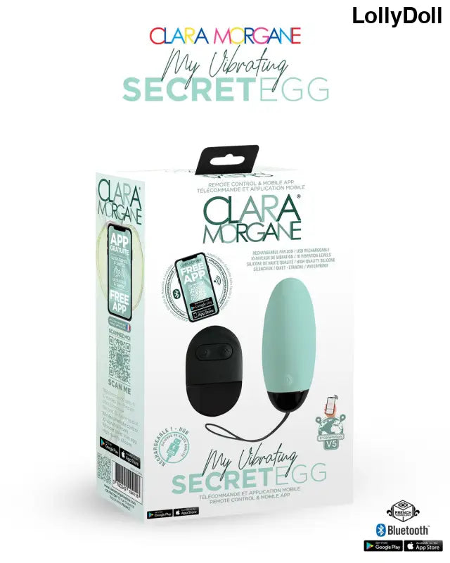 My vibrating secret egg - Bleu - Clara Morgane - Oeuf vibrant disponible chez LollyDoll, pas cher