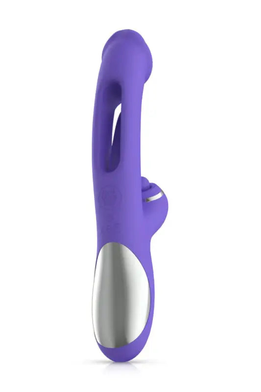 Vibrateur violet avec accent argenté.