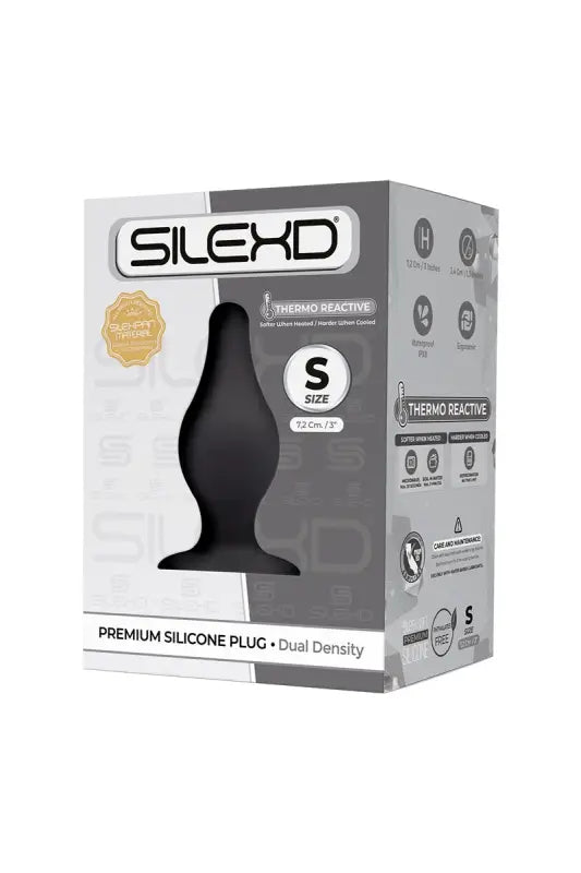 Plug anal double densité modèle 2 XSmall - SilexD dans son emballage sur LollyDoll