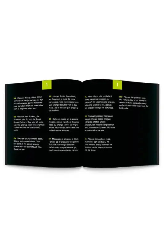 Livre ouvert avec texte. du jeu Sex roulette
