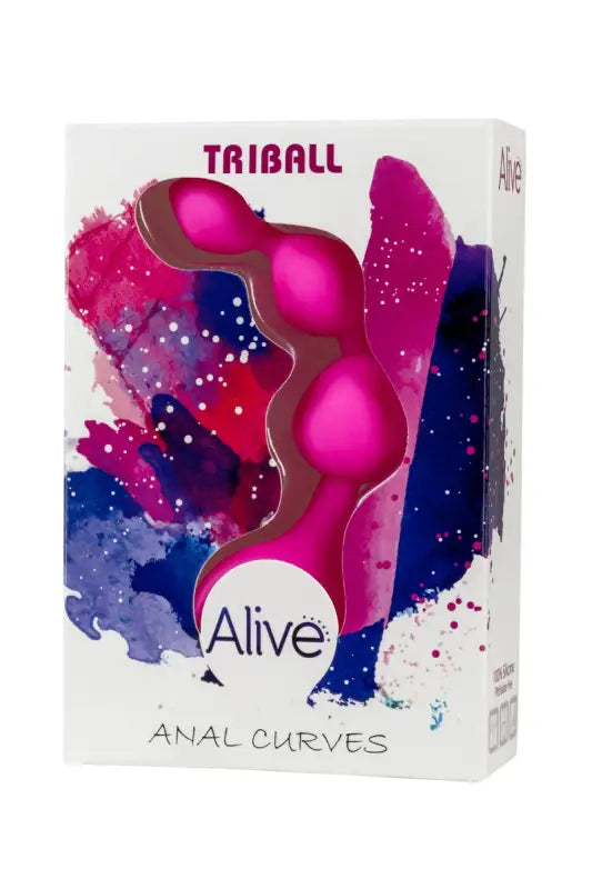 Jouet anal rose en perles dans son emballage.