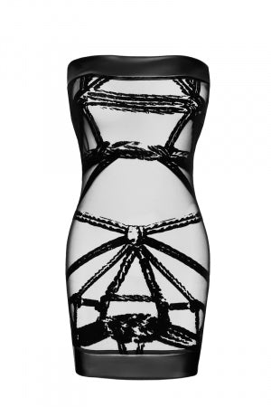 Mini robe floquée à épaules nues Bondesque