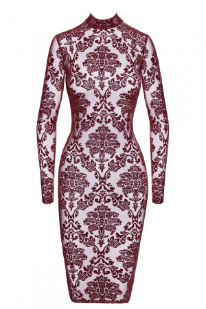 Robe fourreau en tulle floqué Kink Royal F384