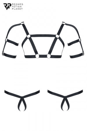 Ensemble harnais et deux strings ouverts