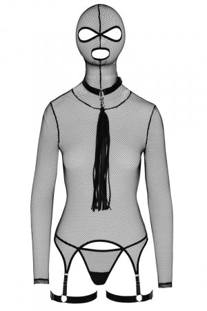 Ensemble lingerie résille et accessoires BDSM