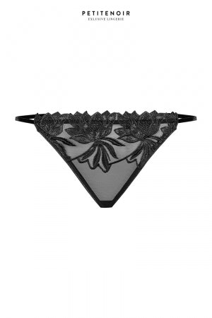 Slip échancré tulle et broderies