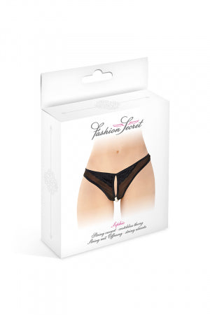 String ouvert avec perles Sophie noir