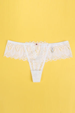 String dentelle dos lacé Blanc