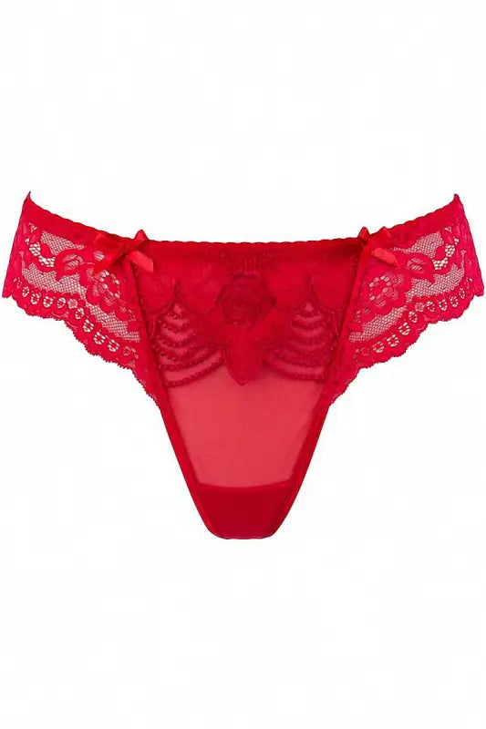 String en dentelle rouge.