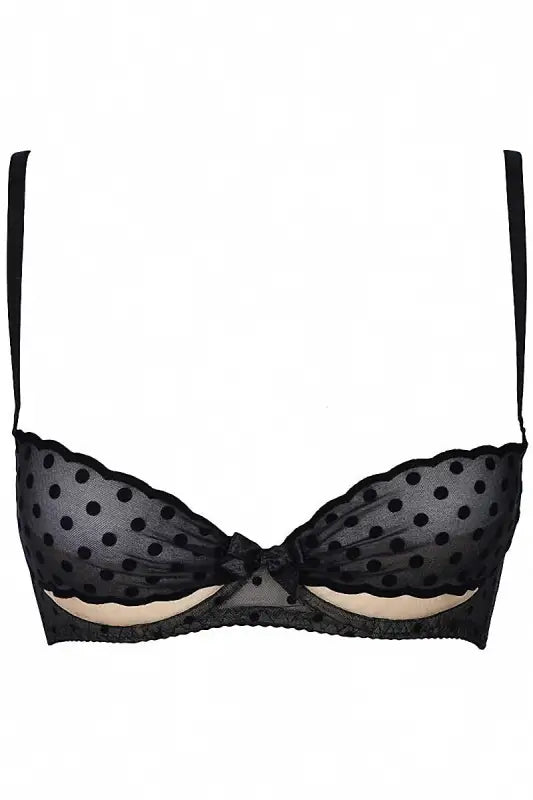 Soutien-gorge d’étagère à pois noirs.