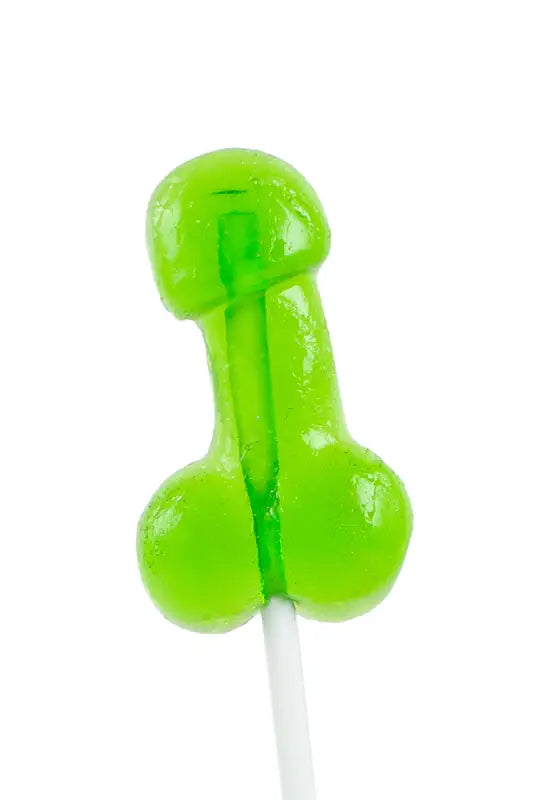 Sucette verte en forme de pénis.