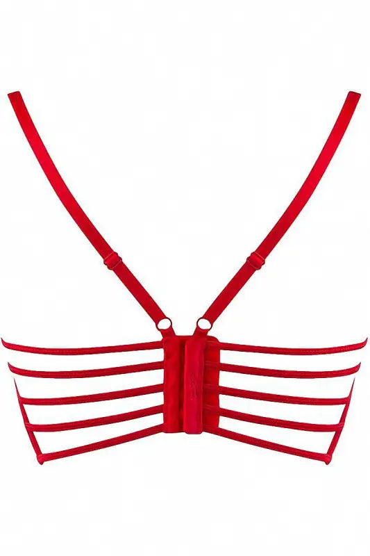 Soutien-gorge à bretelles rouge au dos.