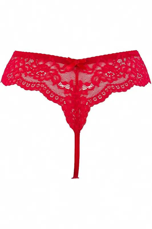 String en dentelle rouge.