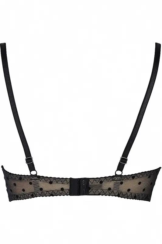 Soutien-gorge à pois noirs.