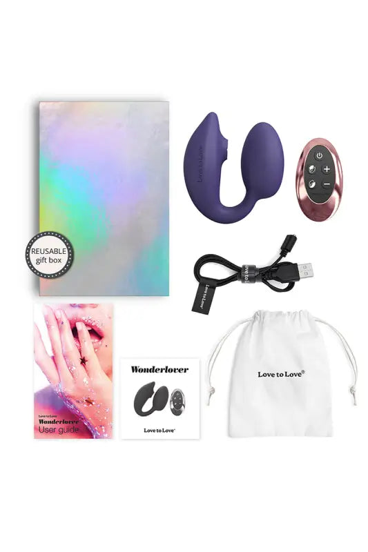 Vibrateur violet avec télécommande.