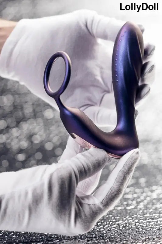 Plug et cockring combinés vibrant violet, multiple plaisirs, point P (point G masculin) une érection plus longue et plus dure avec télécommande, le tout disponible sur LollyDoll
