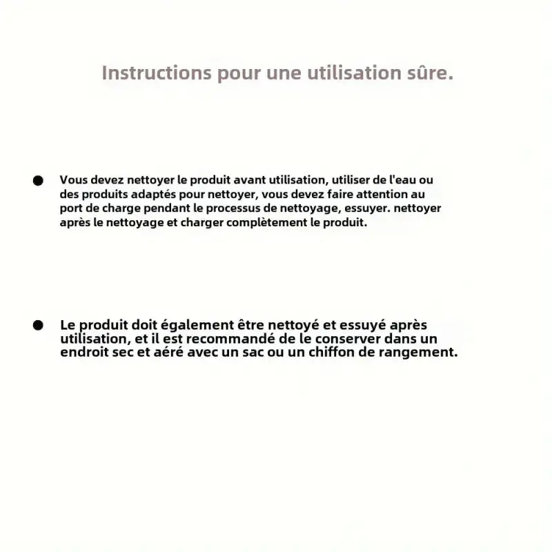 Instructions pour une utilisation sûre du Stimulateur clitoridien Lemezee, avec conseils de nettoyage.