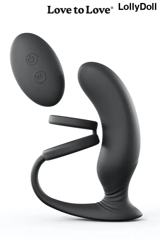 Masseur de prostate noir avec télécommande et cockring combiné chez LollyDoll