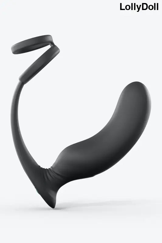 Masseur de prostate noir avec anneau.