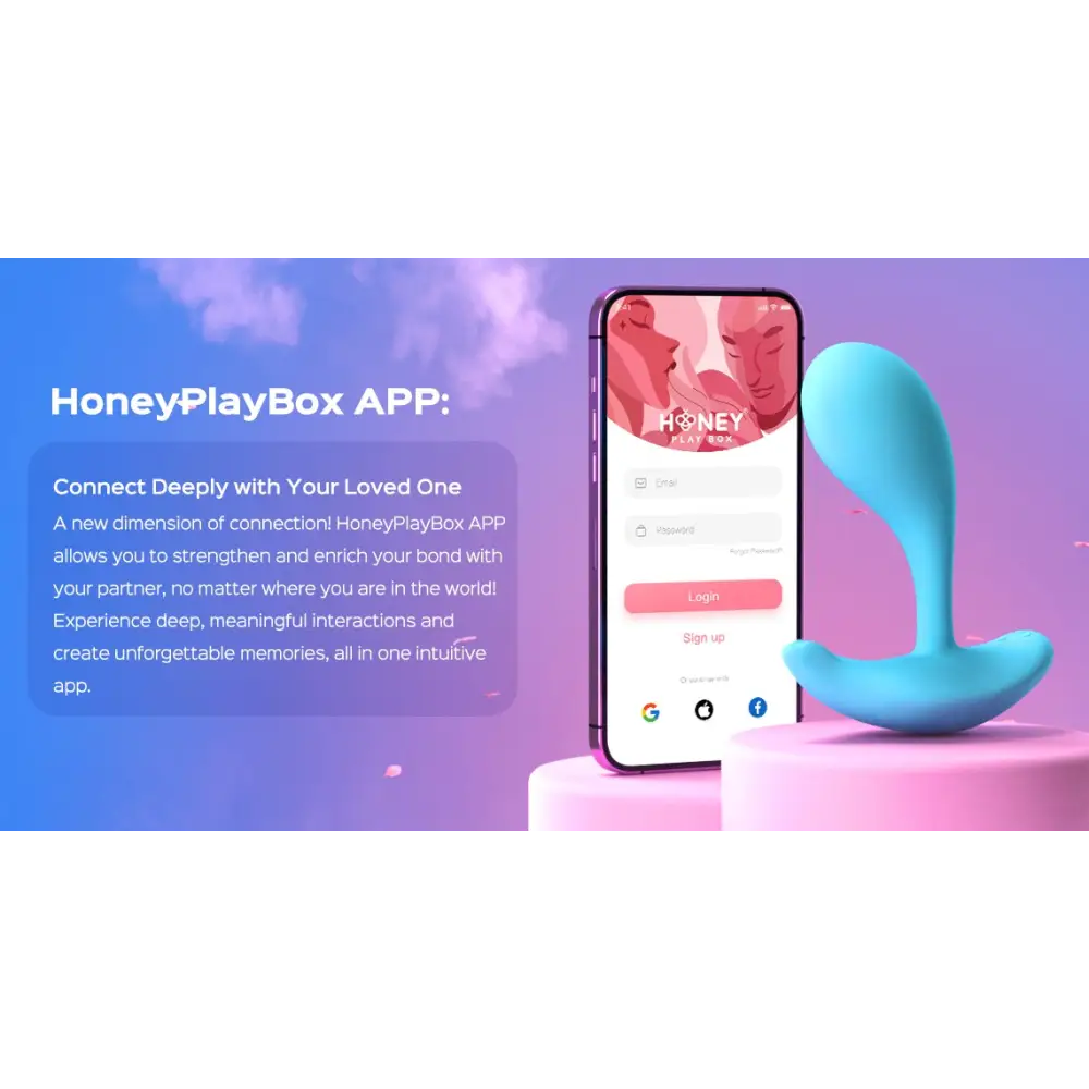 Loli Bleu - vibromasseur avec application pour le point G et le clitoris - Honey Play box - Vibromasseur disponible chez LollyDoll, pas cher