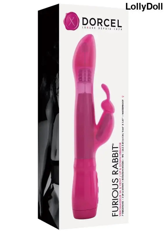 Vibromasseur Furious Rabbit - Rose en boîte, conçu par Dorcel pour le plaisir intense et la satisfaction complète.