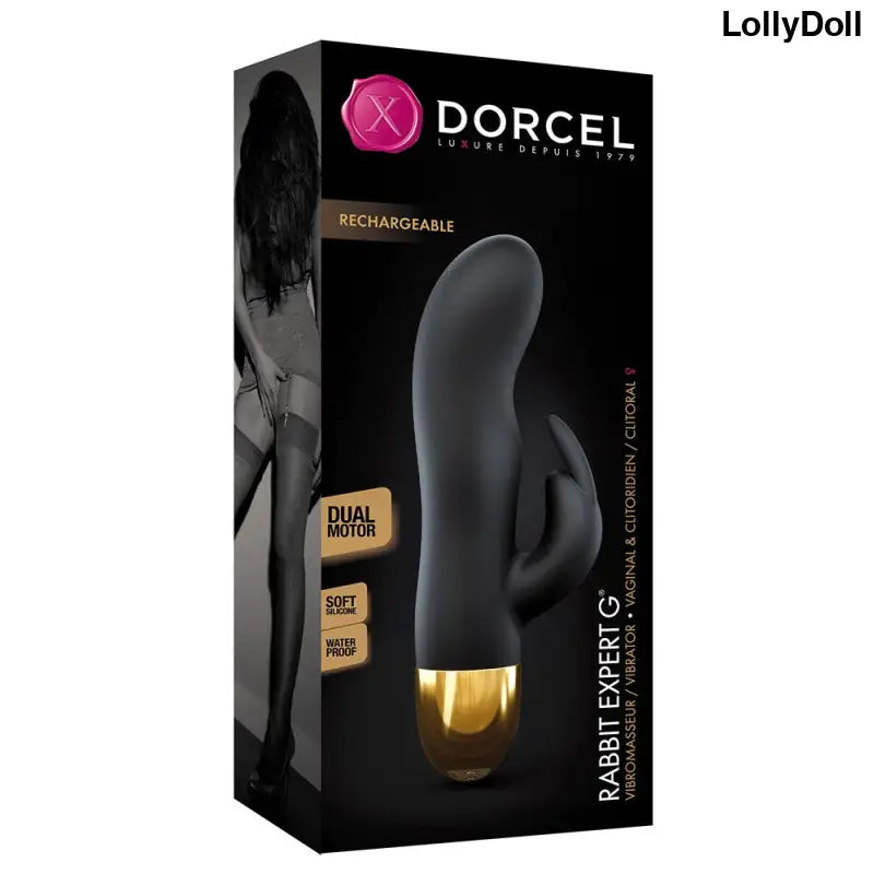 Découvrez le Vibromasseur Rabbit Expert G en Noir et Or, un jouet sensuel et élégant pour des plaisirs intenses. Sa forme ergonomique combine stimulations clitoridienne et vaginale pour une expérience unique. Ajoutez une touche de luxe à vos moments intimes avec ce vibromasseur sophistiqué. Disponible chez LollyDoll.