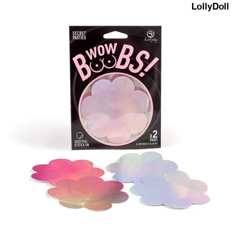 Découvrez les cache-tétons WOW BOOBS ! en forme de fleur, un accessoire de lingerie original et audacieux. Parfait pour apporter une touche de fantaisie à votre tenue, ces cache-tétons sauront sublimer votre silhouette en toute discrétion. Disponible chez LollyDoll.