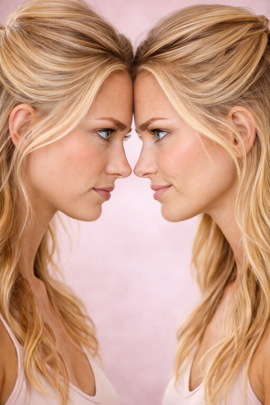 une femme face à elle même avec une expression différente pour l'article de blog : Point G contre clitoris comprendre les différences 