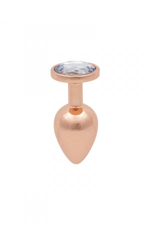 Plug anal vibrant en rose gold avec gemme, collection Plug anal.