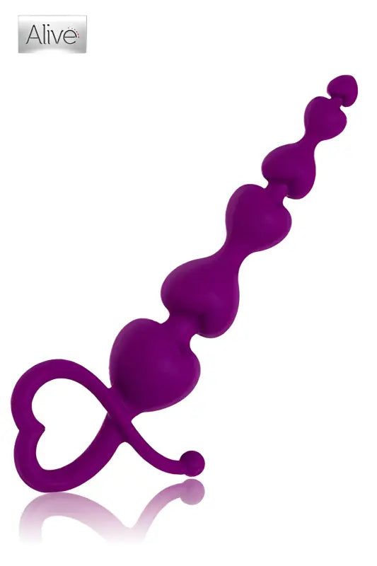 Perles anales violettes en forme de cœur.