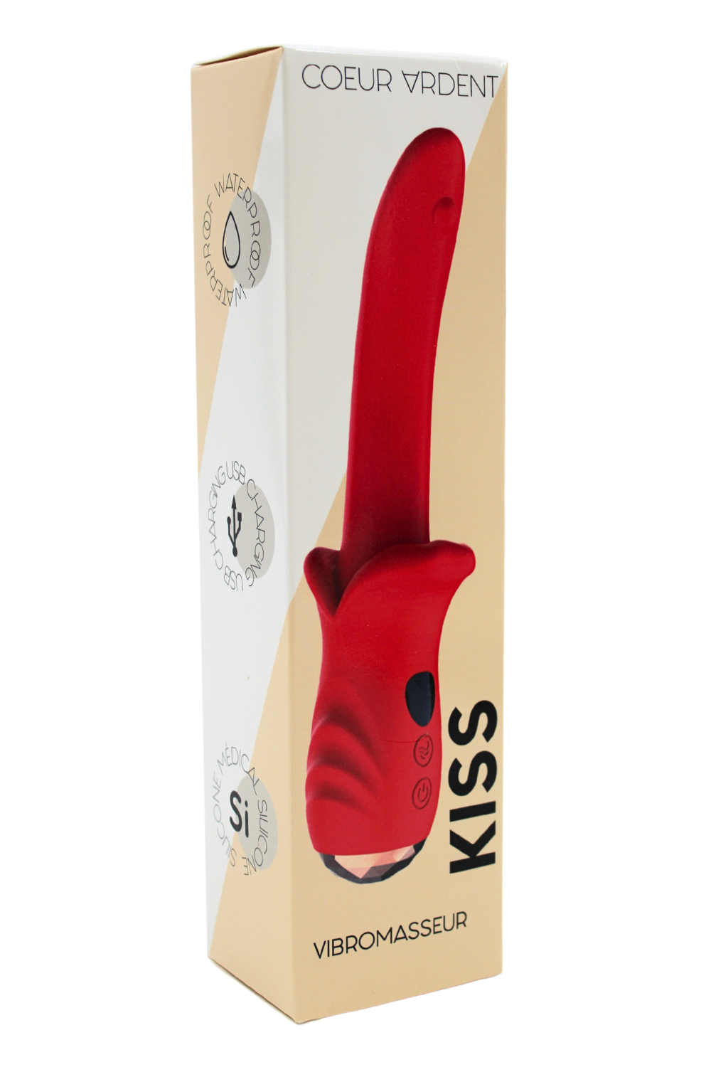 Vibromasseur Rouge Ultra-Souple KISS