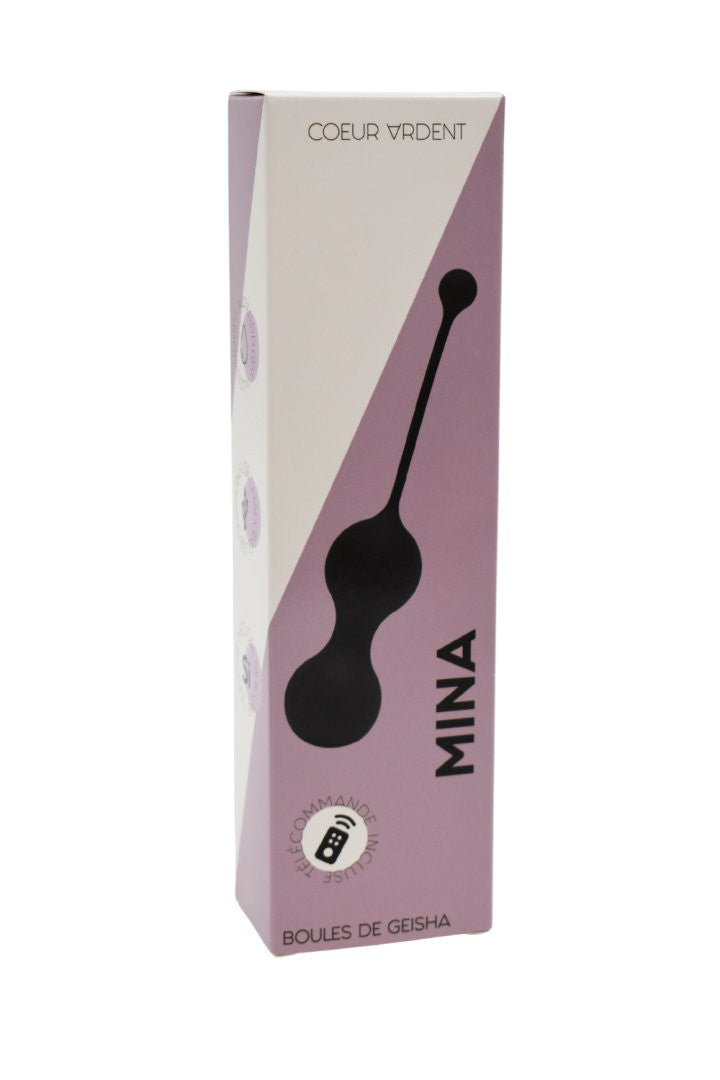 MINA Noir, Boules de Geisha en silicone médical USB avec télécommande