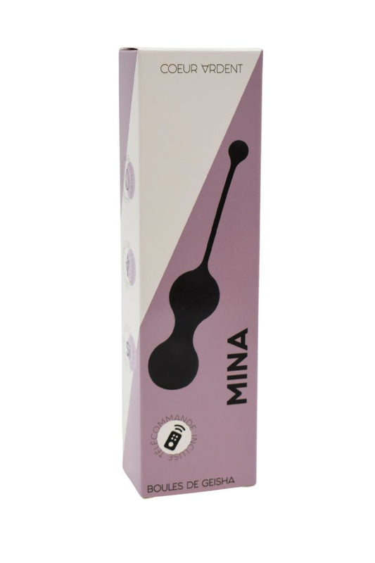 MINA Noir, Boules de Geisha en silicone médical USB avec télécommande