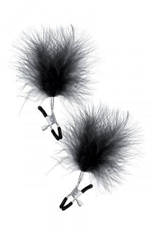 Pinces à seins plumeau noir