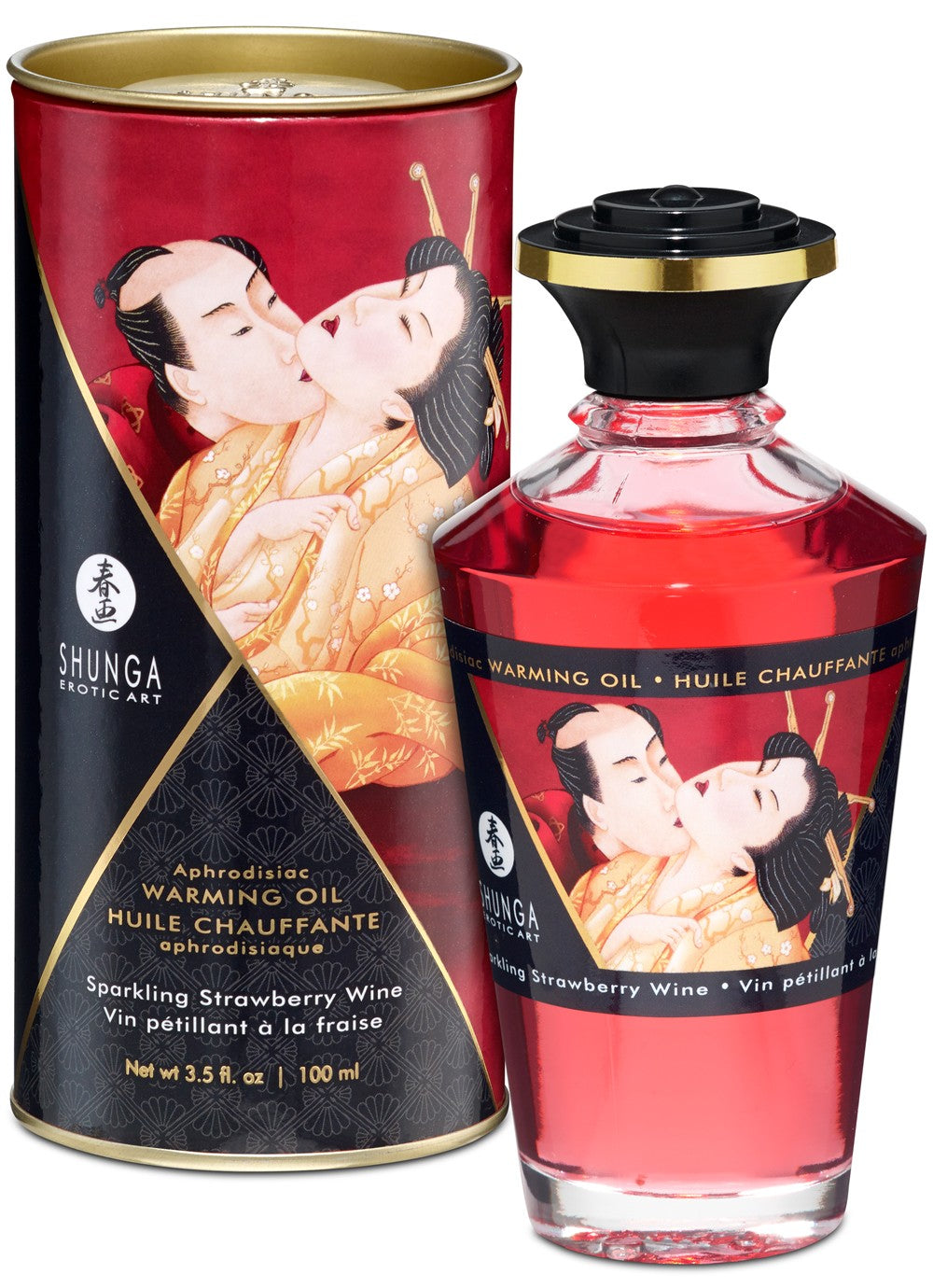 Huile chauffante aphrodisiaque Vin pétillant à la fraise 100ml