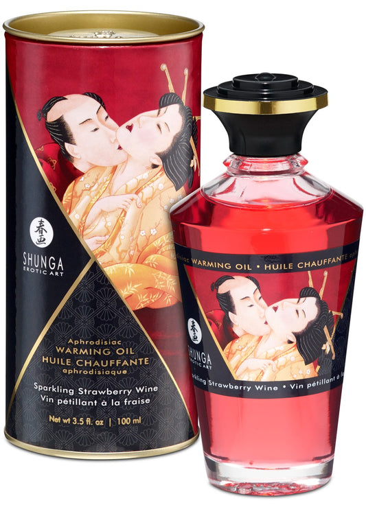 Huile chauffante aphrodisiaque Vin pétillant à la fraise 100ml