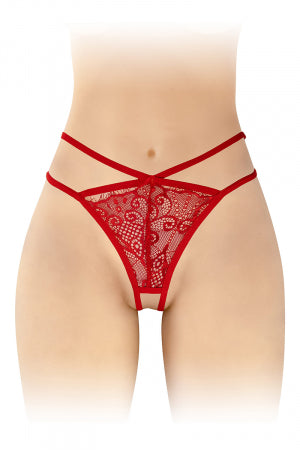 String ouvert Mylene rouge