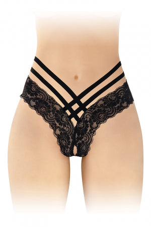 Tanga ouvert Anne noir