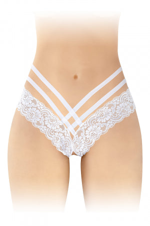 Tanga ouvert Anne blanc