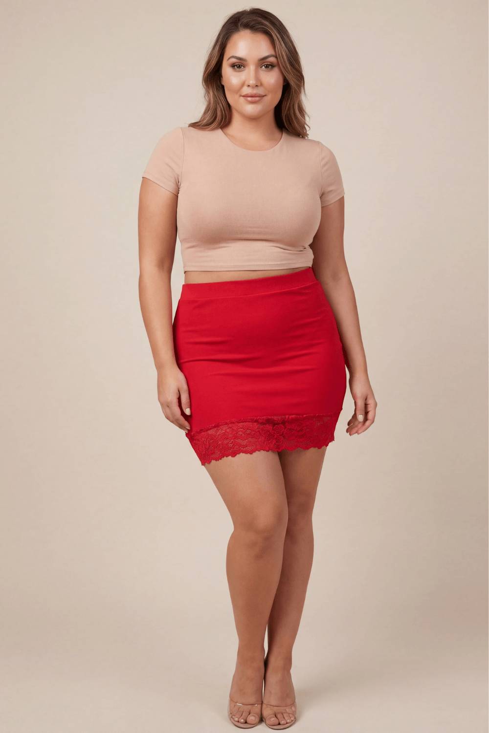Jupe courte rouge Marina