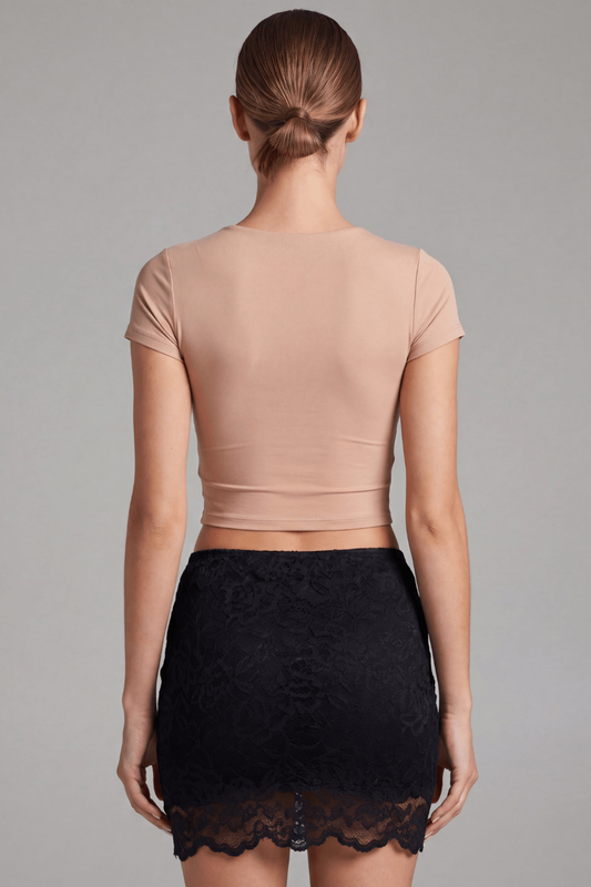 Jupe courte noire Camélia