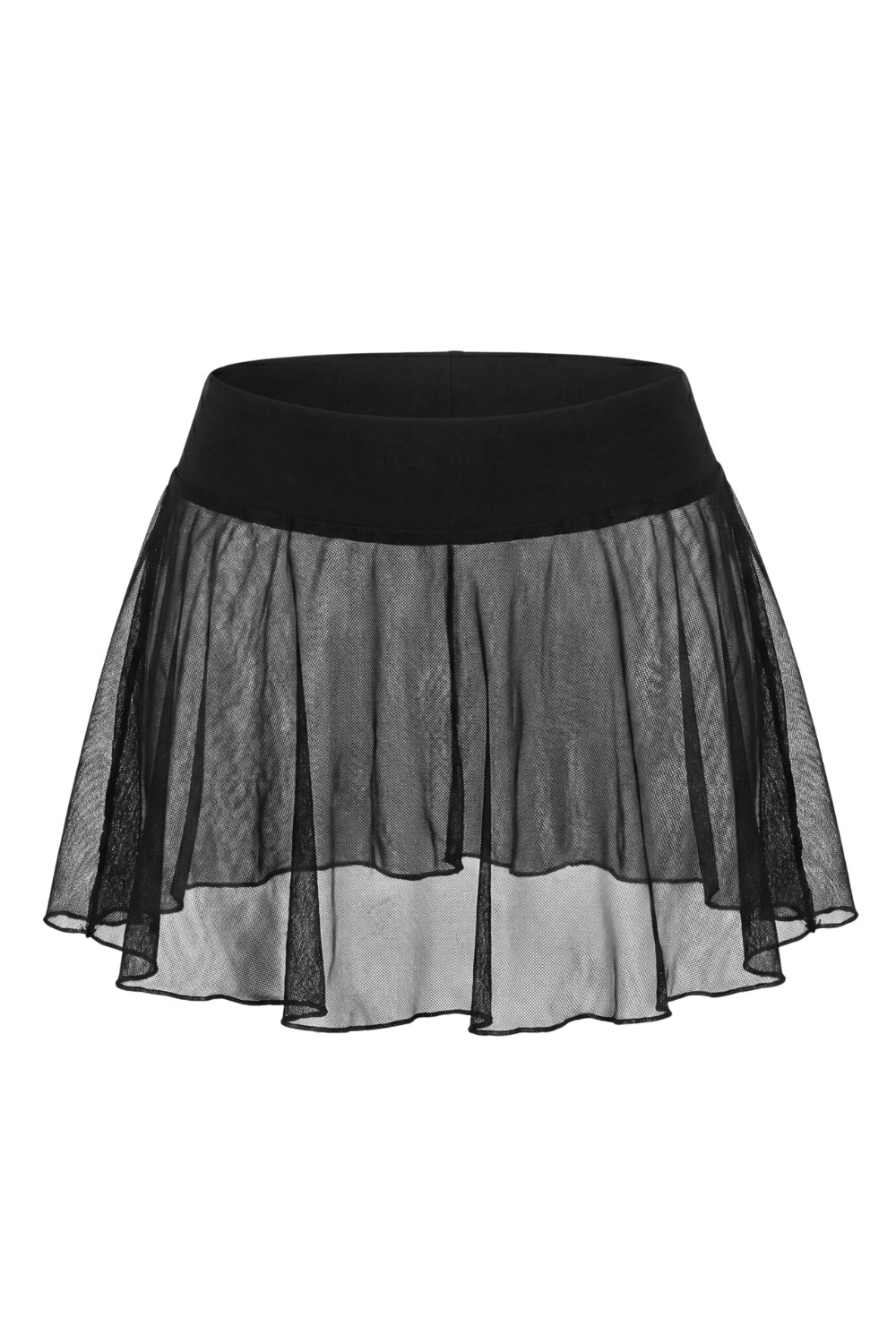 Mini jupe noire en résille transparente Stella
