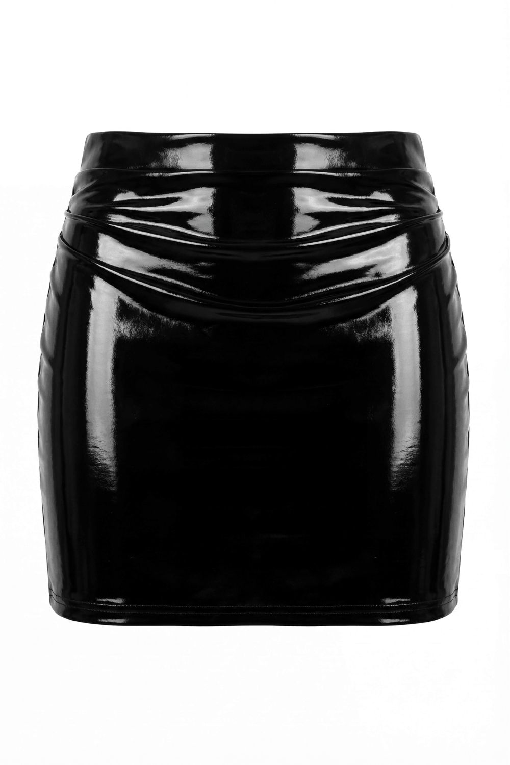 Jupe noire en simili cuir avec zip Lara