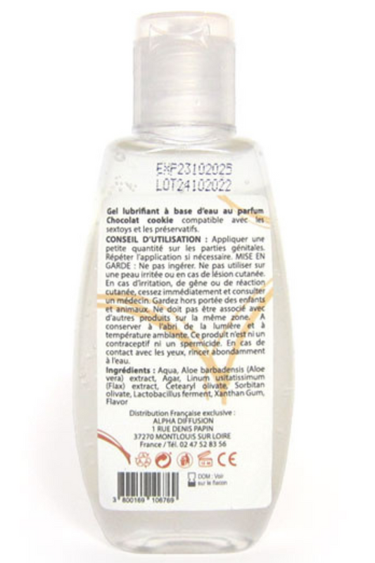 Lubrifiant à base d'eau 100% naturel Chocolat Cookie 90 ml