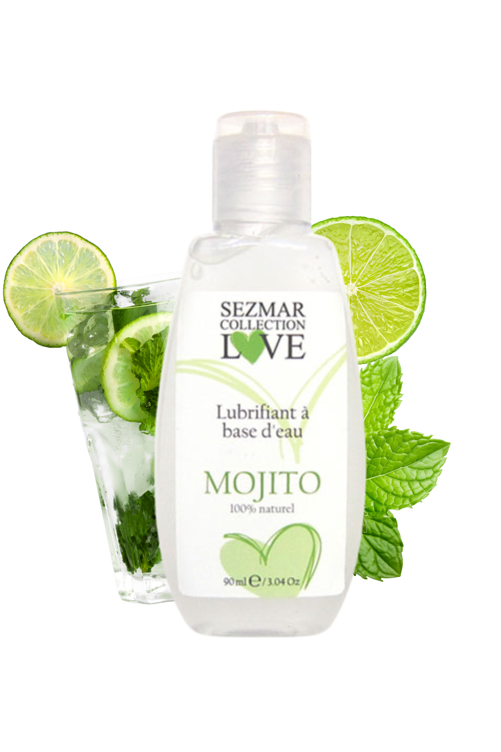Lubrifiant à base d'eau 100% naturel Mojito 90 ml