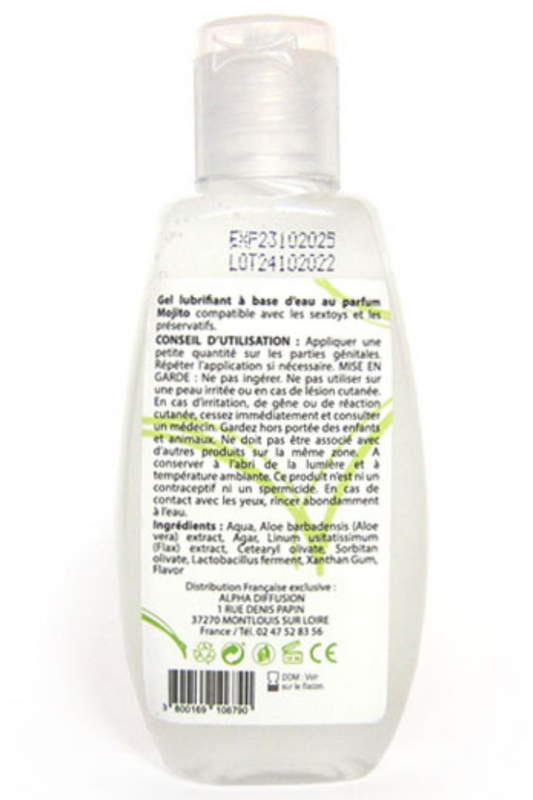 Lubrifiant à base d'eau 100% naturel Mojito 90 ml
