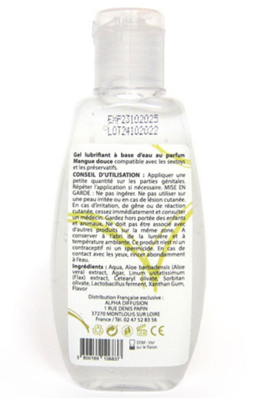 Lubrifiant à base d'eau 100% naturel Mangue Douce 90 ml