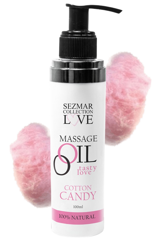 Huile de massage comestible Barbe à papa 100ml 100% naturelle